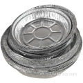 Recipiente de aluminio de aluminio redondo plateado para pastel de hornear, barbacoa